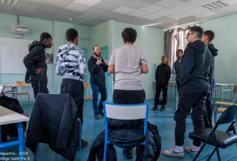 Les jeunes collégiens lors des ateliers "eloquentia" 
